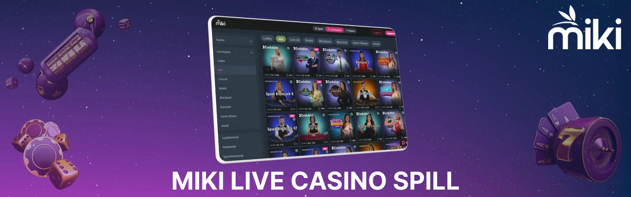 Miki live casino spill norge