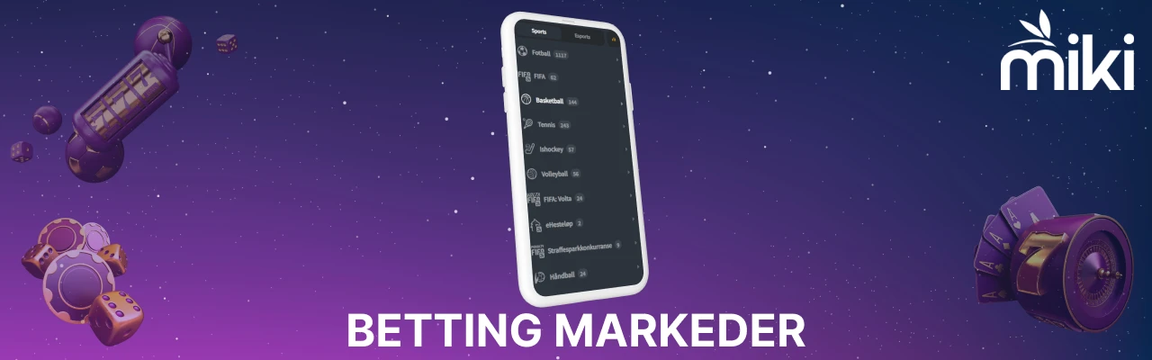 Sports betting markeder på miki casino
