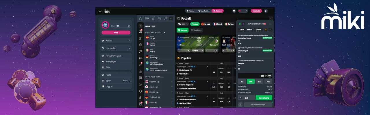 Fotball betting hos miki