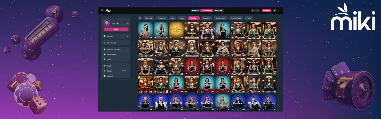 Live blackjack pa nett