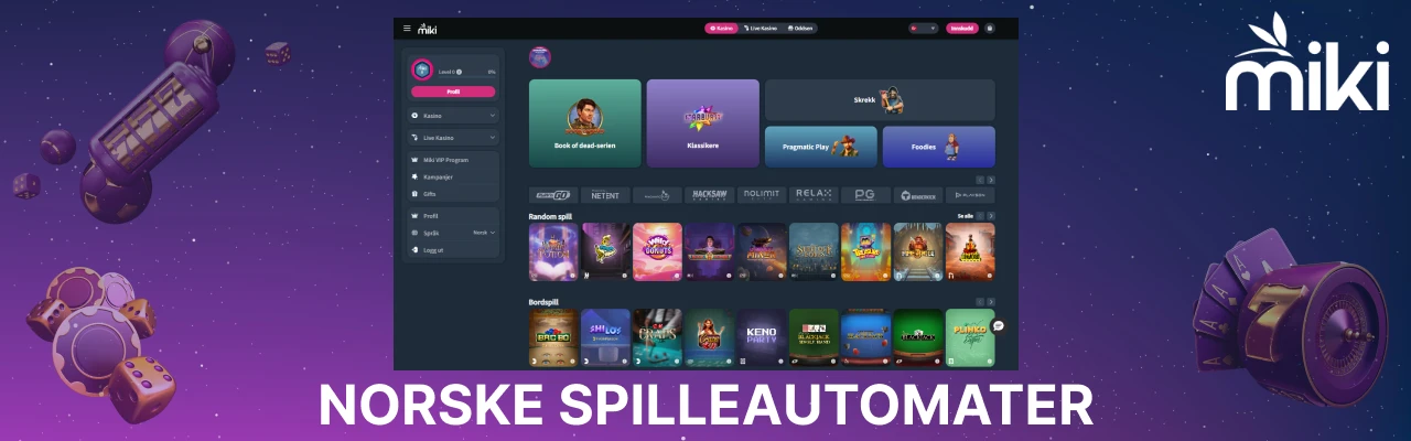 Norske spilleautomater pa nett hos miki